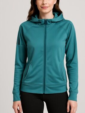 Adidas Green Track Zip Up Athletic Jacket Size S